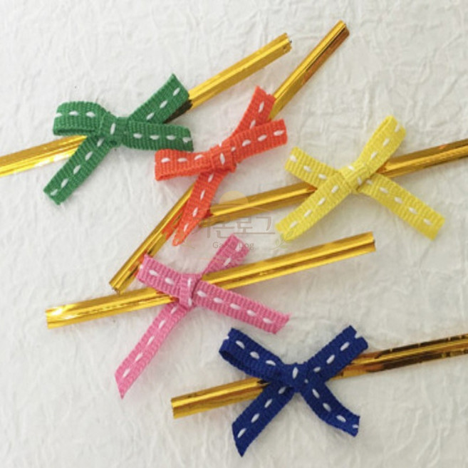 가온로그 리본빵끈 스티치 100개 칼라타이롤, 초록