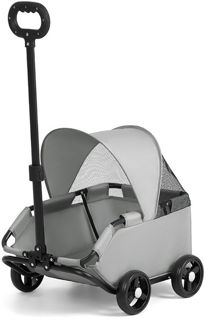 반려동물 커버형 접이식 개모차 카트 웨건, 그레이