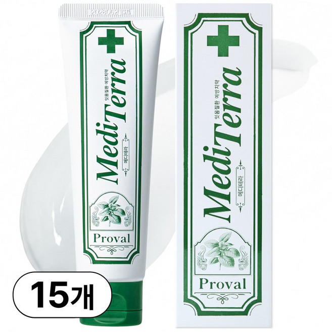 프로벨 메디테라 잇몸치약 특허성분함유 구취제거 불소 잇몸질환예방+제조사책임보험, 15개, 120g