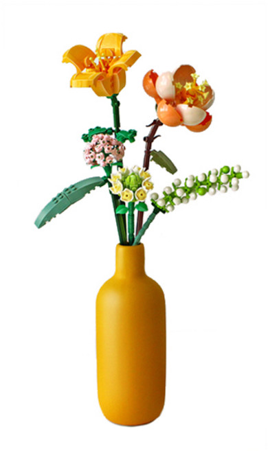 LOZ 플라워 나노블록, 옐로우, 1개