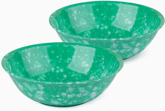 레트로 분식 그릇 포장마차 떡볶이 라면 캠핑 접시, 그린, 레트로그릇, 2개