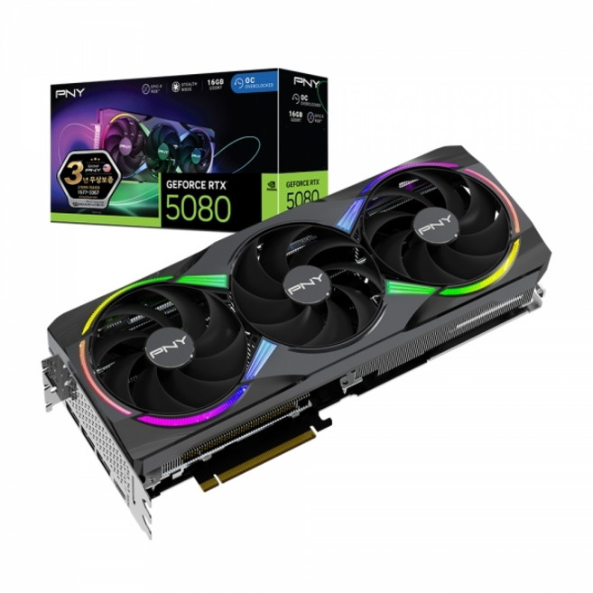 PNY PNY 지포스 RTX 5080 EPIC-X RGB OC D7 16GB Triple Fan 제이씨현
