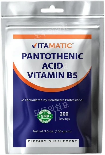 비타매틱 판토텐산 비타민B5 분말 파우더 가루 100g, 1개 - 쿠팡