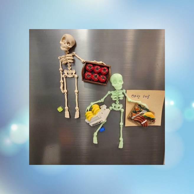 인테리어 해골 냉장고자석 소품 장식 마그넷 야광 할로윈, 1cl1 야광1P