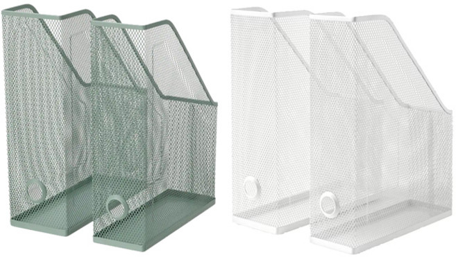 이케아 트이케아드뢰니엔스 매쉬 스테인레스 파일꽂이, 화이트 2개