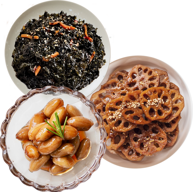 선미식가 땅콩조림 1kg +연근조림 1kg + 국내산 100% 파래무침 1kg, 1세트
