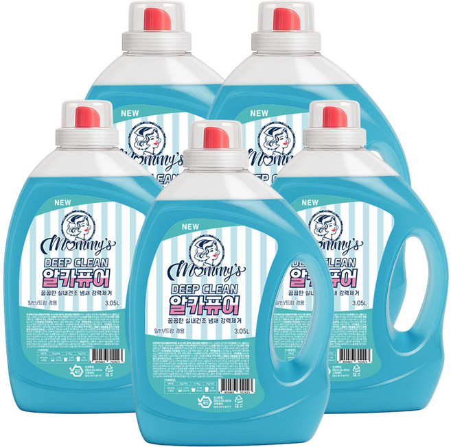마미스 알칼리 액체세제 딥클린 알카퓨어젤, 5개, 3.05L