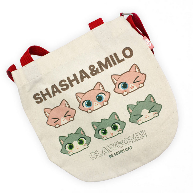 샤샤앤마일로 미니 에코백 고양이 크로스 에코백