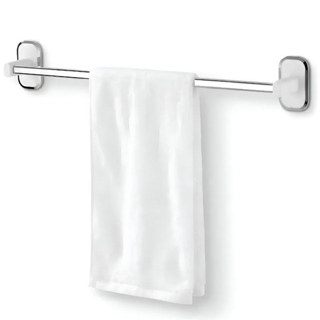 러슈브 무타공 스텐 욕실 접착식 수건걸이, 1개, 화이트