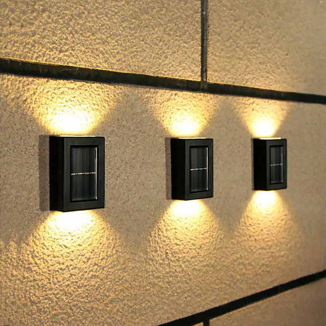 태양광 벽등 정원등 계단 조명 태양열 벽부등 실외등 옥외등 LED-Pro, 노란빛(1P)