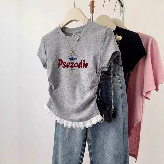 레이스 반팔 티셔츠 SH1539WW