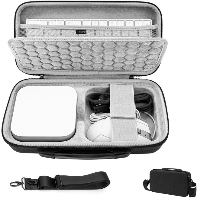 GeekriaDirect 데스크탑 컴퓨터 하드쉘 여행용 운반 케이스 2024 맥 미니 M4/ 미니 M4 Pro와 호환 Magic Keyboard Mouse Trackpad에 적합, 1개