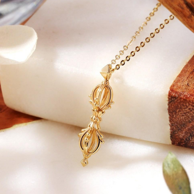 [골드팡] 14k 옴마니반메훔 수호금강저 불교 목걸이(당일도착) 여성 데일리 불교용품선물 효도선물추천 여자친구 생일선물 기념일