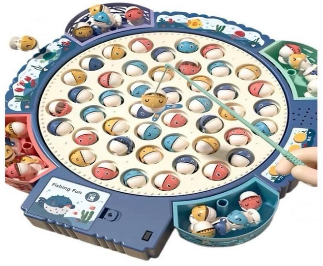 兒童釣魚玩具組 親子互動釣魚遊戲 益智玩具 手眼協調訓練, 藍色, 1個