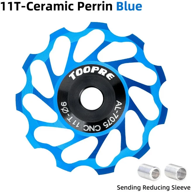 TOOPRE MTB 도로 자전거 세라믹 뒷 변속기 풀리 휠 11T 체인 가이드 텐션 알루미늄 합금 Peelin 베어링, [01] 11T Blue, 1개