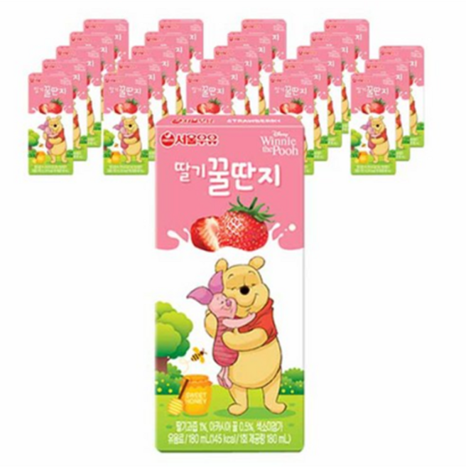 서울우유 딸기 꿀딴지, 180ml, 72개
