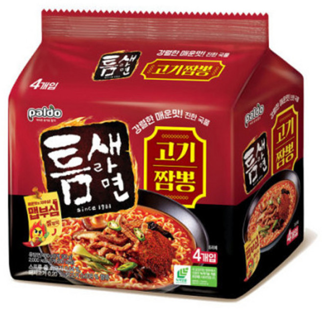 팔도 틈새라면 고기짬뽕 멀티 120g*4입 x8개, 8개, 120g