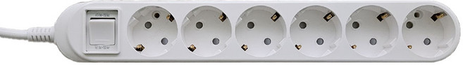 베네핏 국내생산 절전 6구 멀티탭, 화이트, 1개, 5m