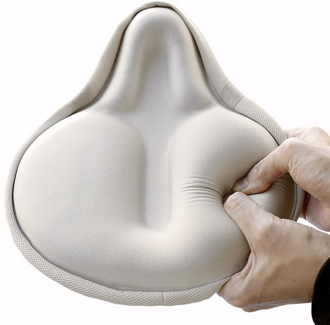 딥쿠션 자전거 안장 쿠션 커버 전립선 실내 실외 5CM, 1개, 아이보리