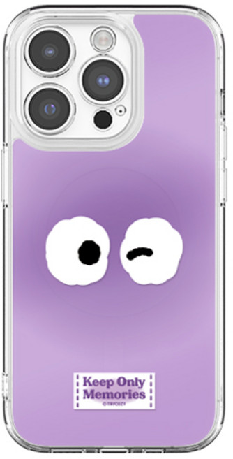 트라이코지 몽몽 라벨 갤럭시 아이폰 귀여운 글로시 렌즈가드 마그네틱 케이스(맥세이프 호환)