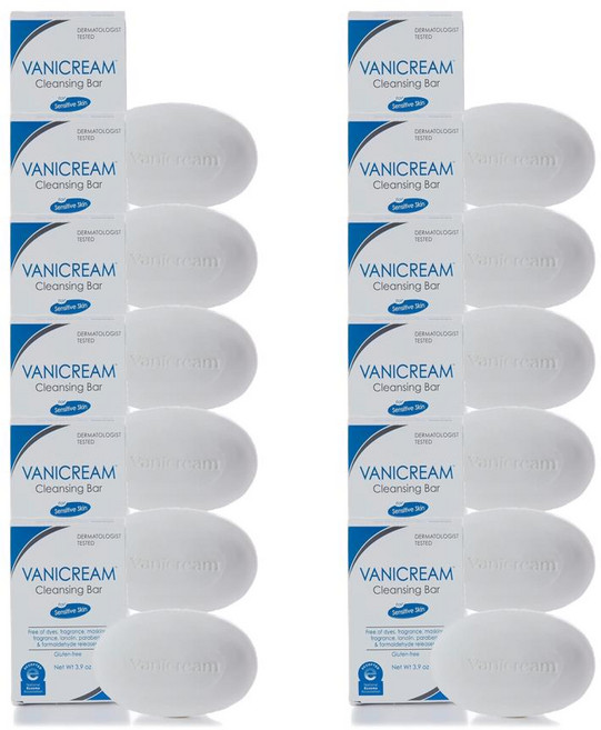 Vanicream 클렌징 바 향료 글루텐 황산염 무첨가 민감성 피부용 부드러운 클렌징 보습 111g 12개