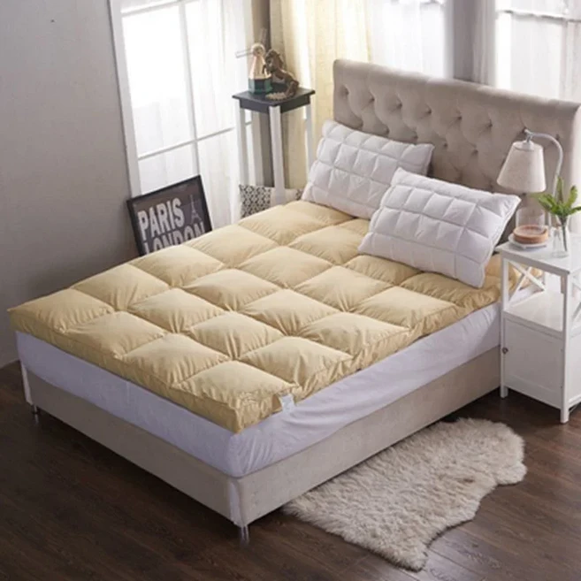 FORMTEO 겨울 구스다운 매트리스 토퍼 더블 싱글 침대용 소프트 마트라 200 180, 01 10cm thick, gold, 08 140x200cm(55x79inch), 1개