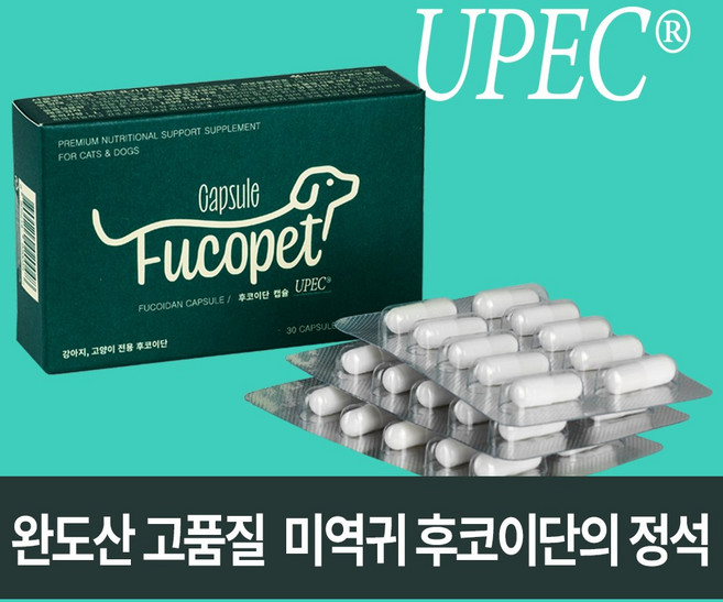 후코펫 고순도 후코이단 캡슐 강아지 고양이 면역력 (개별포장), 1개, 면역/항산화, 30정