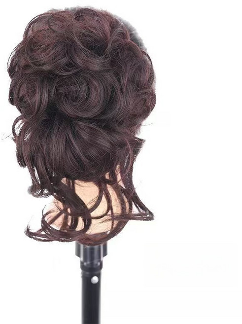 아브힐 애교똥머리 밴드형 가발, 다크 브라운, 1개