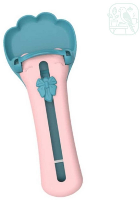 고양이 츄르 고정 받침 슬라이딩 짜개 숟가락, 간식스푼, 1개