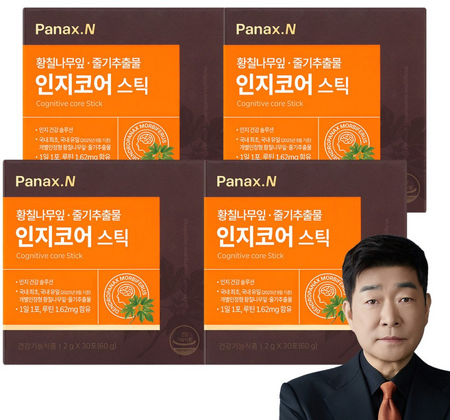 [휴온스N 공식] 인지코어 스틱 기억력 두뇌영양제 황칠나무잎, 4개, 30회분