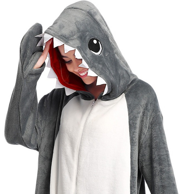 앙비시크릿 상어동물잠옷 죠스 지퍼형 할로윈코스튬 코스프레 파자마