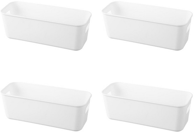 티모다모 다용도 팬트리 정리함 바구니 4개, 화이트, 화이트 × 4개