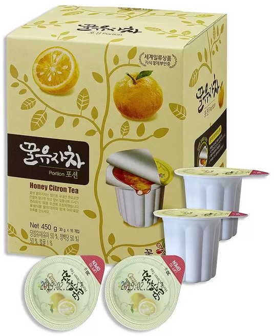 꽃샘식품 꿀유자차 포션, 30g, 15개입, 5개