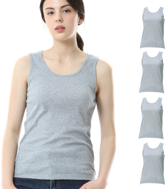 캐리루시 여성 슬림 골지 조끼런닝 4p