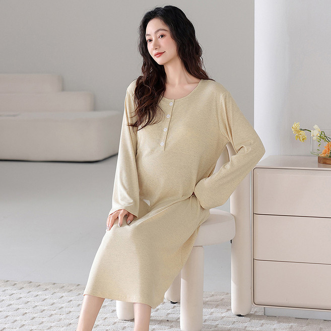 NUNUHANA 수유원피스 임산부 잠옷 원피스 홈웨어 Z113