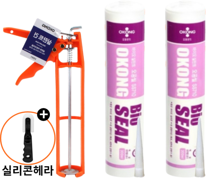 오공 욕실 실리콘 보수세트 270ml, 2개, 백색