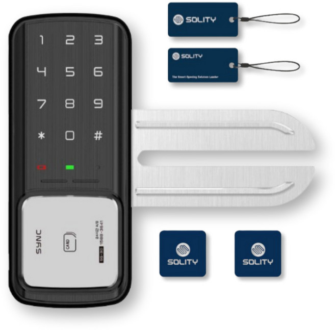 혜강 솔리티 SG-30 IOT도어락 번호키 카드키 유리문도어락전용 강화유리, 자가설치, 선택안함, 외문