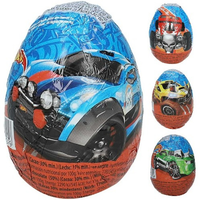 자이니 초콜렛 서프라이즈에그 핫휠 4개, 핫휠 낱개4개