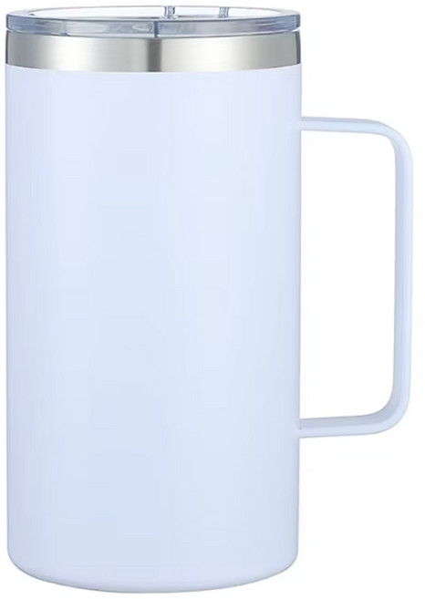 머그 손잡이 텀블러 304 스테인리스 420ml 720ml, 1개, 화이트