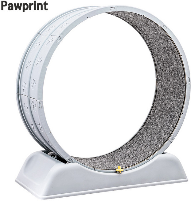 Pawprint 캣휠 고양이 런닝머신 원형 순환 운동 교체형 매트 발끼임 방지 실내 아파트 홈트 성묘 새끼고양이용 그레이, 1개, 회색