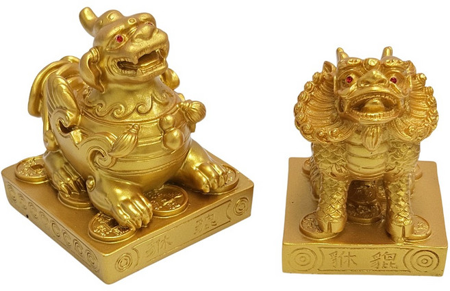 굿럭오브제 비휴 한 쌍, 금색