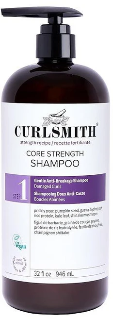 CURLSMITH Core Strength 샴푸 - 곱슬머리용 강화 샴푸 약한 컬을 위한 부드러운 데일리 클렌저 모든 컬 타입용 비건 및 크루얼티프리 (355ml(12온스 - 쿠팡