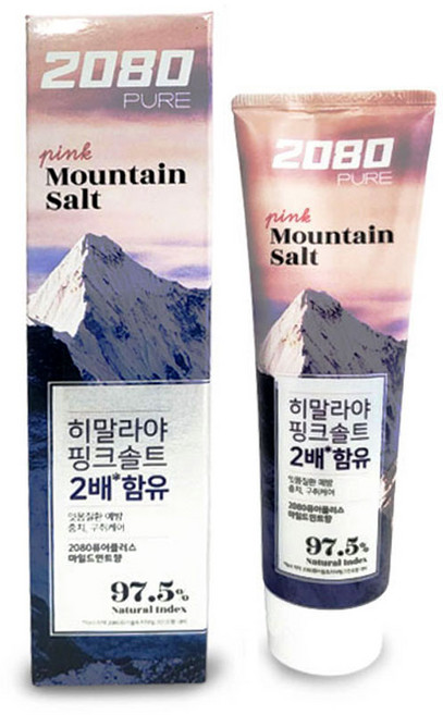 2080 핑크솔트 마운틴 퓨어 플러스 치약, 120g, 12개