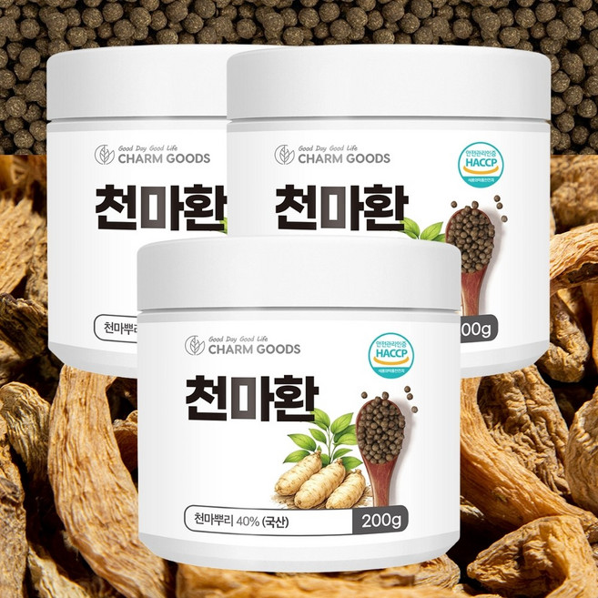국산 천마 환 가루 뿌리 뇌 분말 건강 진피 참당귀 천궁 함유, 3개, 200g