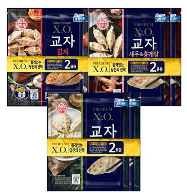오뚜기 XO만두 총 6봉/새우+교자+교자김치, 1세트, 360g