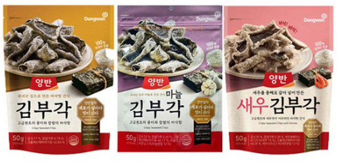 동원 양반 찹쌀 마늘 새우 김부각 50g, 1세트