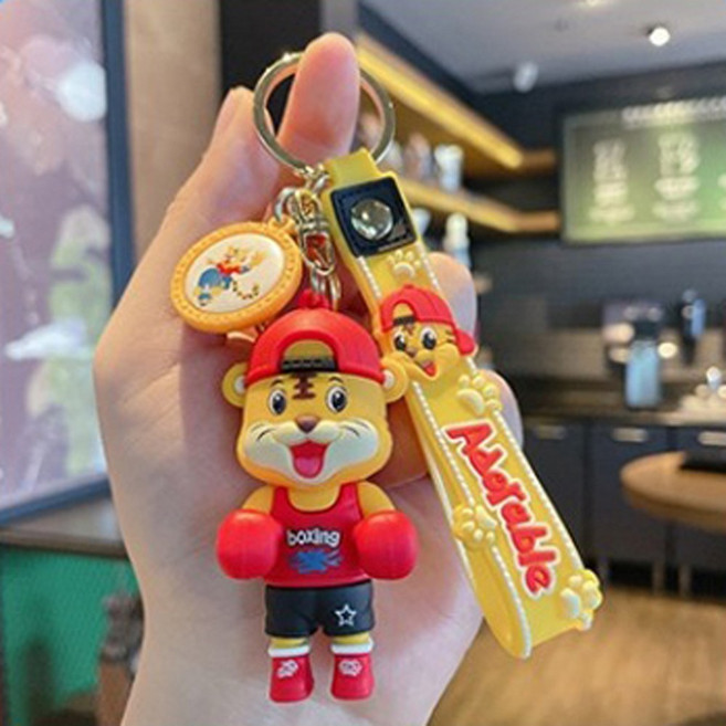 재한 운동하는 타이거 가방 키 홀더[5003], 복싱타이거, 1개