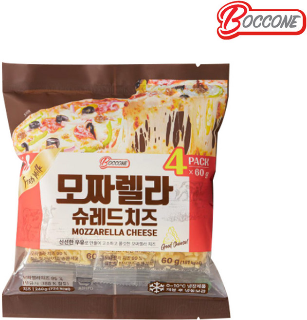 보꼬네 자연치즈 모짜렐라 슈레드 피자치즈 240g, 1개