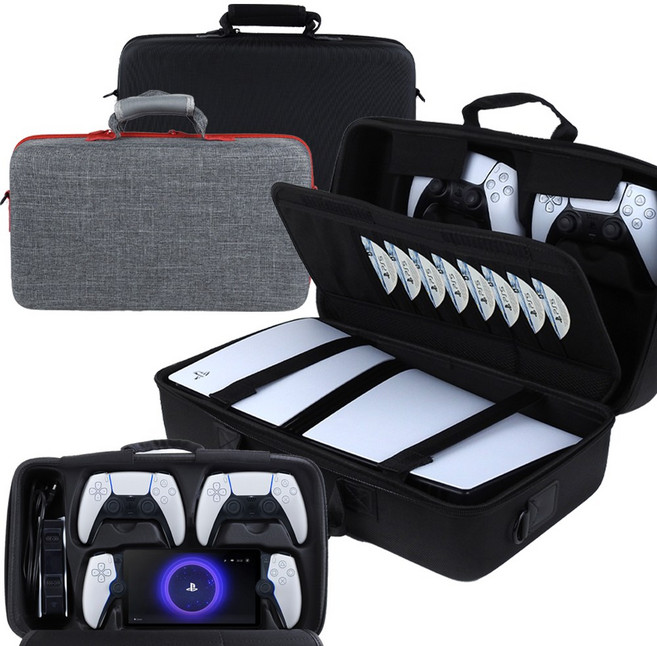 PS5 프로 가방 케이스 올인원 PS포탈 수납 파우치, PS5 프로 올인원 가방, 그레이, 1개, PS프로 올인원 가방