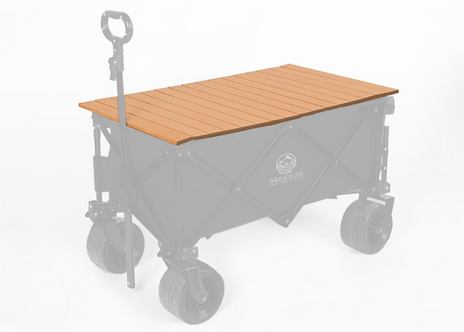 레드코코 캠핑웨건 카트 수레 뒷문오픈 광폭타이어 롱바디, 네추럴 상판만, 1개